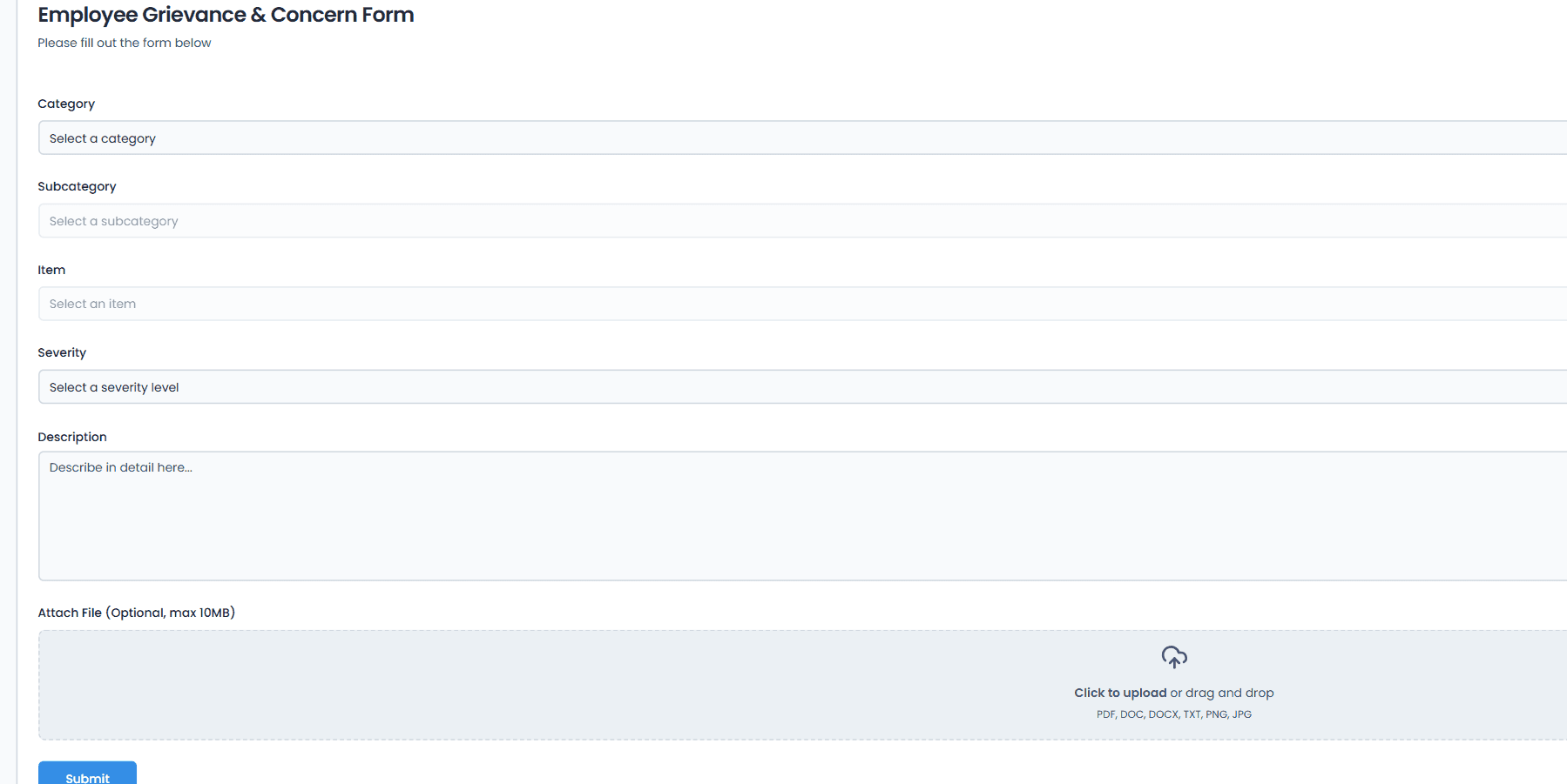 Grievance Submission Form